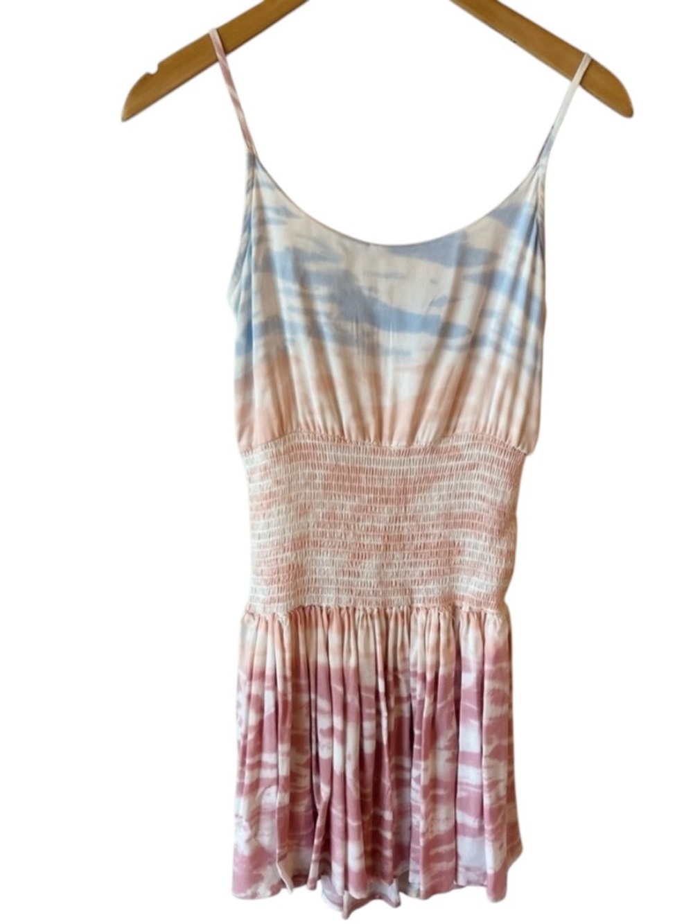 Ocean Drive Tie-Dye Mini Dress in Blue, Pink, Cream